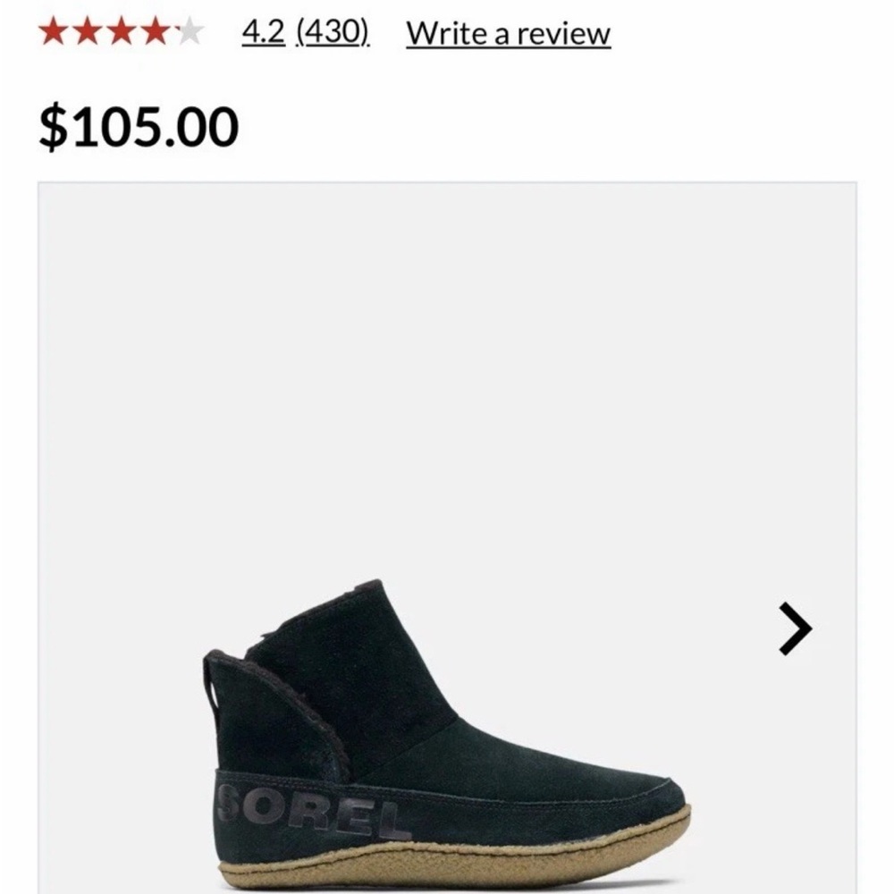Sorel Black and Tan Cozy Ankle Boots